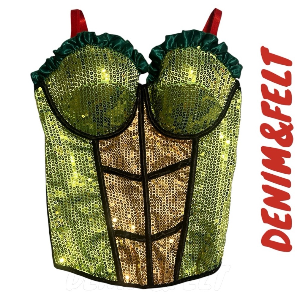 TMNT NINJA TURTLES Sexy Green Sequin Corset/Bustier Halloween/Cosplay | NEW/NWT!